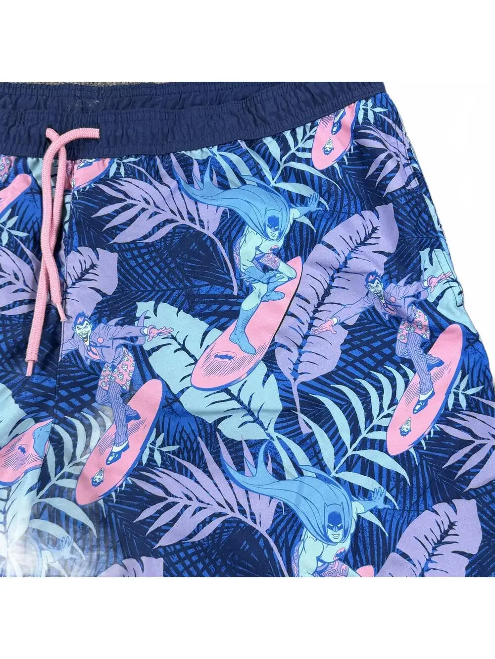 Men's Batman and Joker Surfing Tropical Print Swim Shorts DC Comics Size XL